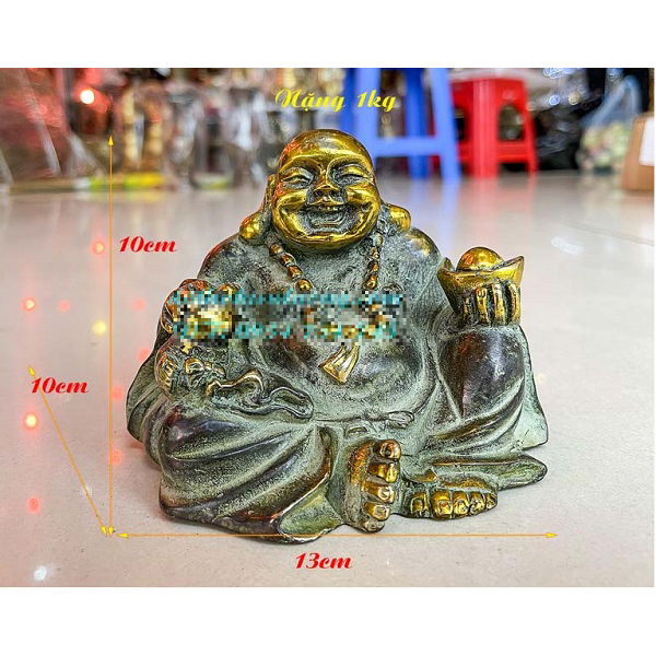 Di Lặc Ngồi Cầm Thỏi Vàng Giả Cổ